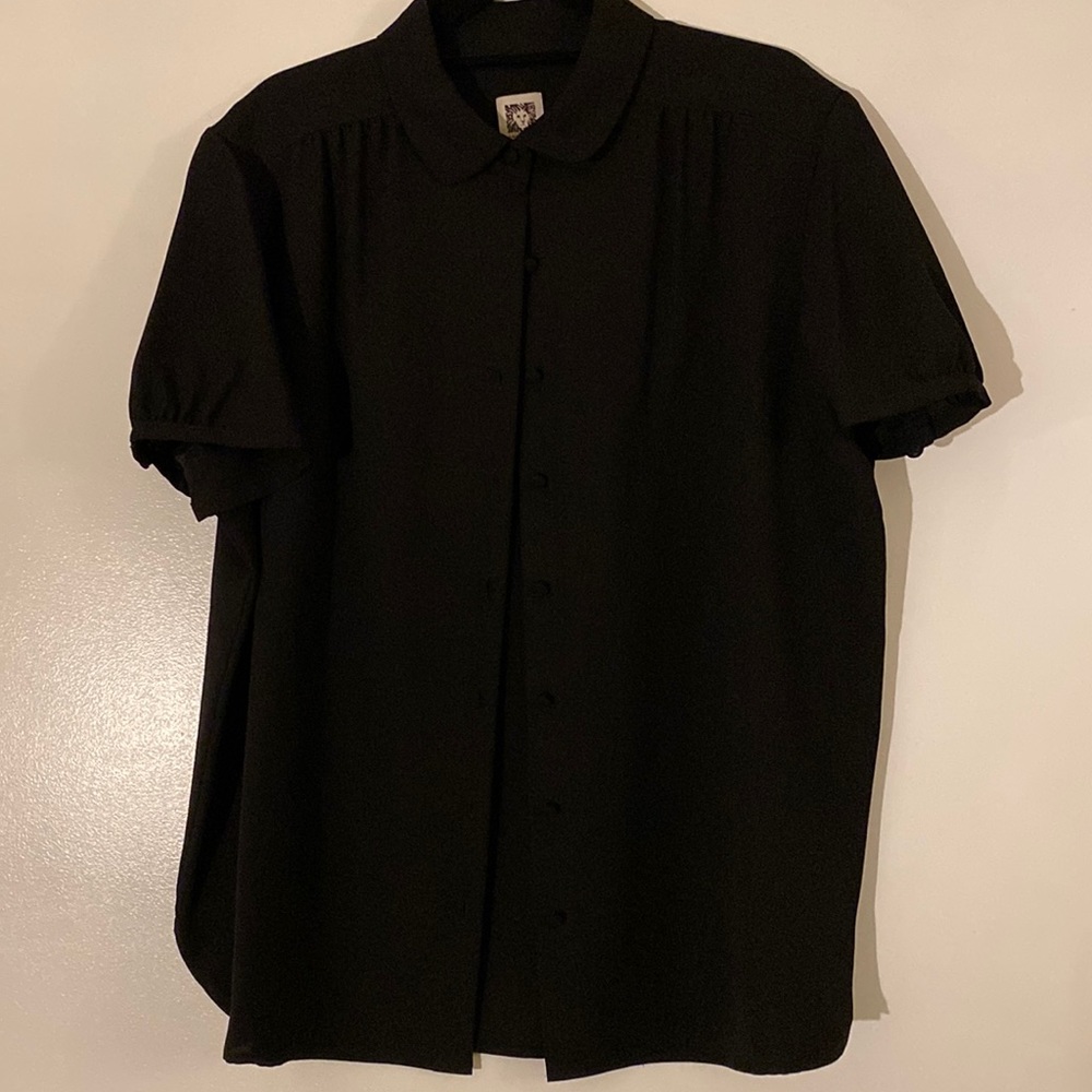 Cap Sleeve Anne Klein Collared Blouse
